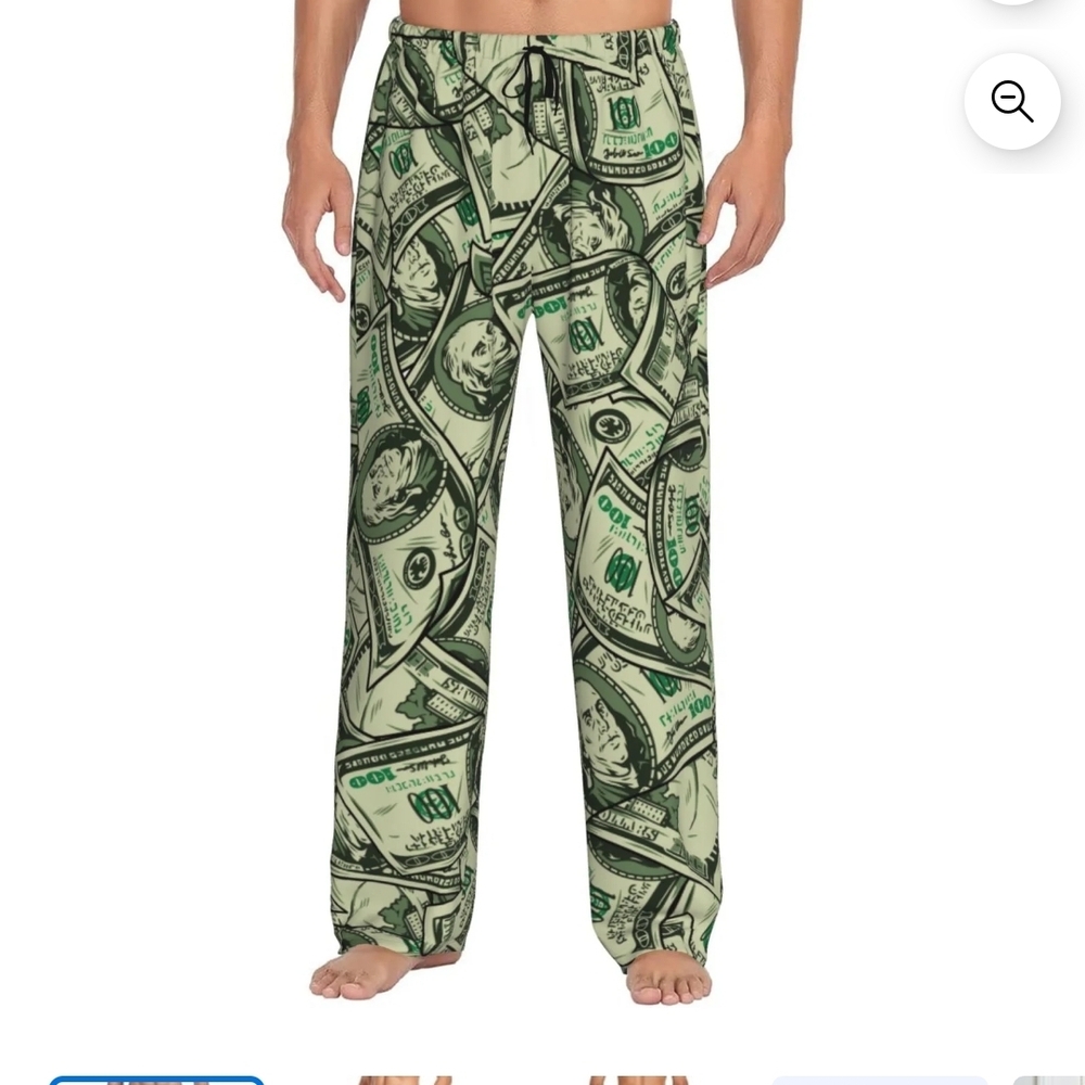 True Rue21 Money Pattern Vintage Style One Hundred Us Dollar Men's Pajama Pants